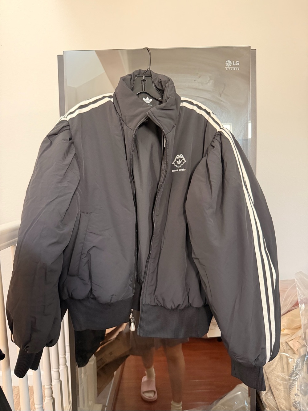 Simone Rocha adidas Black Bomber Jacket size L NWT